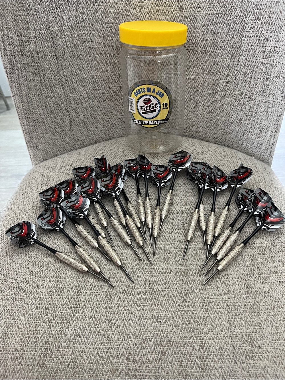 Fat Cat steel tip darts in a jar 21 darts